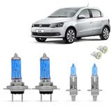 Kit Lampada Super Branca Vw Gol G5 G6 G7 Farol Alto E Baixo Farol Foco Duplo - Skyway