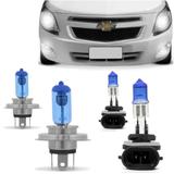 Kit Lâmpadas Cobalt 2012 2013 2014 2015 Super Branca Farol H4 Milha H27 - Techone