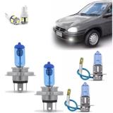 Kit Lampadas Corsa 94 95 96 97 98 99 2000 2001 Super Brancas H4 H3 - Techone