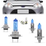 Kit Lampadas Fiesta 2011 2012 2013 2014 2015 2016 Super Brancas Farol Duplo - Techone