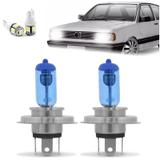 Kit Lampadas Gol Parati Saveiro Voyage Quadrado Super Brancas Farol H4 60/55w - Techone 8500k 12v Inmetro