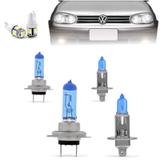 Kit Lampadas Golf 99 2000 2001 2002 2003 2004 2005 2006 Super Brancas H7 H1 - Techone