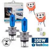 Kit Lampadas H4 100w Super Branca + Soquete H4 Porcelana - Techone