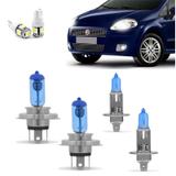 Kit Lampadas Punto 2008 2009 2010 2011 Super Branca H4 H1 - Techone