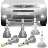 Kit Lâmpadas Super LED Headlight Palio G3 04 A 14 Farol Baixo H7 Alto H1 Milha H1 6000K Efeito Xênon - Prime