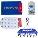Kit Lavabo/Banheiro 2 Tapetes Cortina e Varal íntimo Albema
