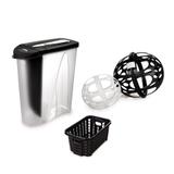 Kit Lavanderia Porta Sabão Preto Protetor Bola Roupa e Cesta - Plasutil