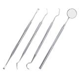 Kit Limpeza Tártaro Dental 4 peças Profissional Aço Inox 420 - Vaclav
