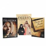 Kit livro diario santa faustina + cartas + dvd filme santa faustina - Armazem