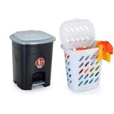 Kit Lixeira 16L + Cesto De Roupa 47L - Nitron