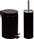 Kit Lixeira 3 Litros e Escova Higiênica Preto MOR
