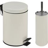 Kit Lixeira com Pedal 3 Litros + Escova Sanitaria Bege - Mor