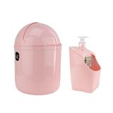 Kit Lixeira de Pia e Porta Detergente Dispenser Rosa 2 peças - Uz