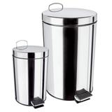 Kit Lixeira Euro Home 2 Peças Aço Inox Com Pedal 3 E 12 Litros