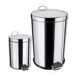Kit Lixeira Euro Home 2 Peças Aço Inox Com Pedal 5 E 20 Litros