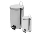 Kit Lixeira Inox com Pedal com Tampa 3L e 12L - 2 Peças Swiss Premium MB-BA312