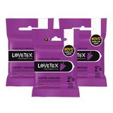 Kit Lovetex Preservativo Lubrificado Sabor Uva - 3 unid.