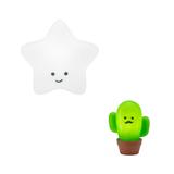 Kit Luminárias Estrela Branca e Cacto Verde Com Adesivos - Decorfun