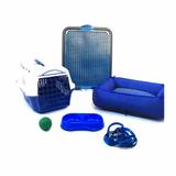 Kit Luxo Cama Transporte Sanitário Cães Médio Porte Azul - R2s