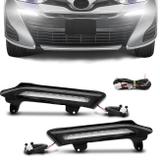 Kit Luz Diurna DRL Yaris Hatch Sedan 2018 2019 Daylight Moldura Preta - Nippon