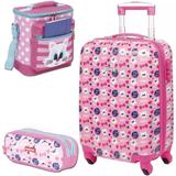 Kit Mala Escolar Viagem Cat 18y Sestini Lancheira E Estojo