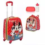 Kit Malinha Mala Minnie Infantil Original Escolar Com Lancheira - Sestini