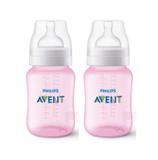 Kit Mamadeira Avent Classica 2 Pçs 260ml Rosa 1m+ - Philips avent