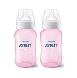 Kit Mamadeira Avent Classica 2 Pçs 330ml Rosa 3m+ - Philips avent