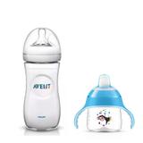 Kit Mamadeira AVENT Pétala 330ml e Copo Pinguim Azul 200ml - Phillips avent