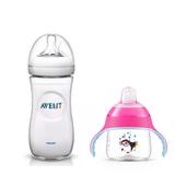 Kit Mamadeira AVENT Pétala 330ml e Copo Pinguim Rosa 200ml - Phillips avent