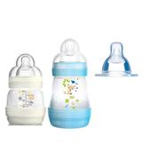 Kit Mamadeira First Bottle 130 Bege + 160 ml Azul + Bico nº 3 (4+meses)