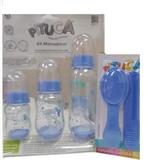 Kit mamadeira + kit pente e escova azul - Pituca