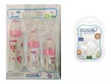 Kit mamadeira kuka com chupeta silicone 0 a 6 meses cha de bebê rs