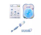 Kit mamadeira kuka, porta leite em pó e lavador azul