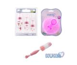 Kit mamadeira kuka, porta leite em pó e lavador rosa