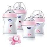 Kit Mamadeira NaturalFit - Chicco - 5 peças - Rosa