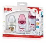 Kit Mamadeira Nuk Starter First Choice Antivazamento Rosa