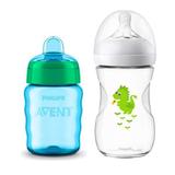 Kit Mamadeira Pétala 260ml e Copo de Treinamento Menino - Philips Avent