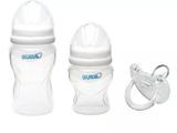 Kit mamadeiras 100%silicone + chupeta 0-6meses orto - Kuka