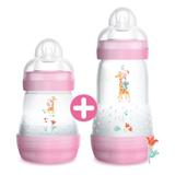 Kit Mamadeiras First Bottle Anti-Cólica e Auto-Esterilizável Girafa Menina - MAM