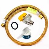 Kit Mangueira 80cm Para Gás Flexível + Registro + Adaptador - Elite gás
