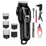 Kit Máquina De Tosa Pet Recarregável Tesoura E Alicate Kemei Km-1991 Bivolt