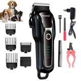 Kit Maquina Profissional De Tosa Aparadora Alicate Tesoura Pente Cachorro Kemei 1991