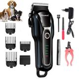 Kit Maquina Profissional Tosa Aparadora Alicate Tesoura Pente Cachorro Kemei 1991