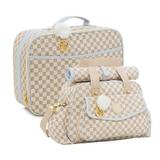 Kit Maternidade Bolsa e Mala Escocesa CRU AZUL Lequiqui