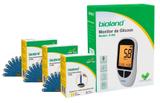 Kit Medidor de Glicose + 175 Fitas para Glicosímetro Bioland Modelo G500