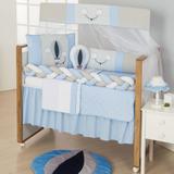 Kit Mini Berço Balão Trança Azul Claro - 10 peças - Gaby enxovais