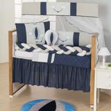 Kit Mini Berço Balão Trança Azul Marinho - 10 peças - Gaby enxovais