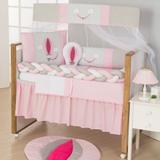 Kit Mini Berço Balão Trança Rosa - 10 peças - Gaby enxovais