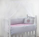 Kit Mini Berço Chevron Encanto Rosa 7 Peças - Brubrelel